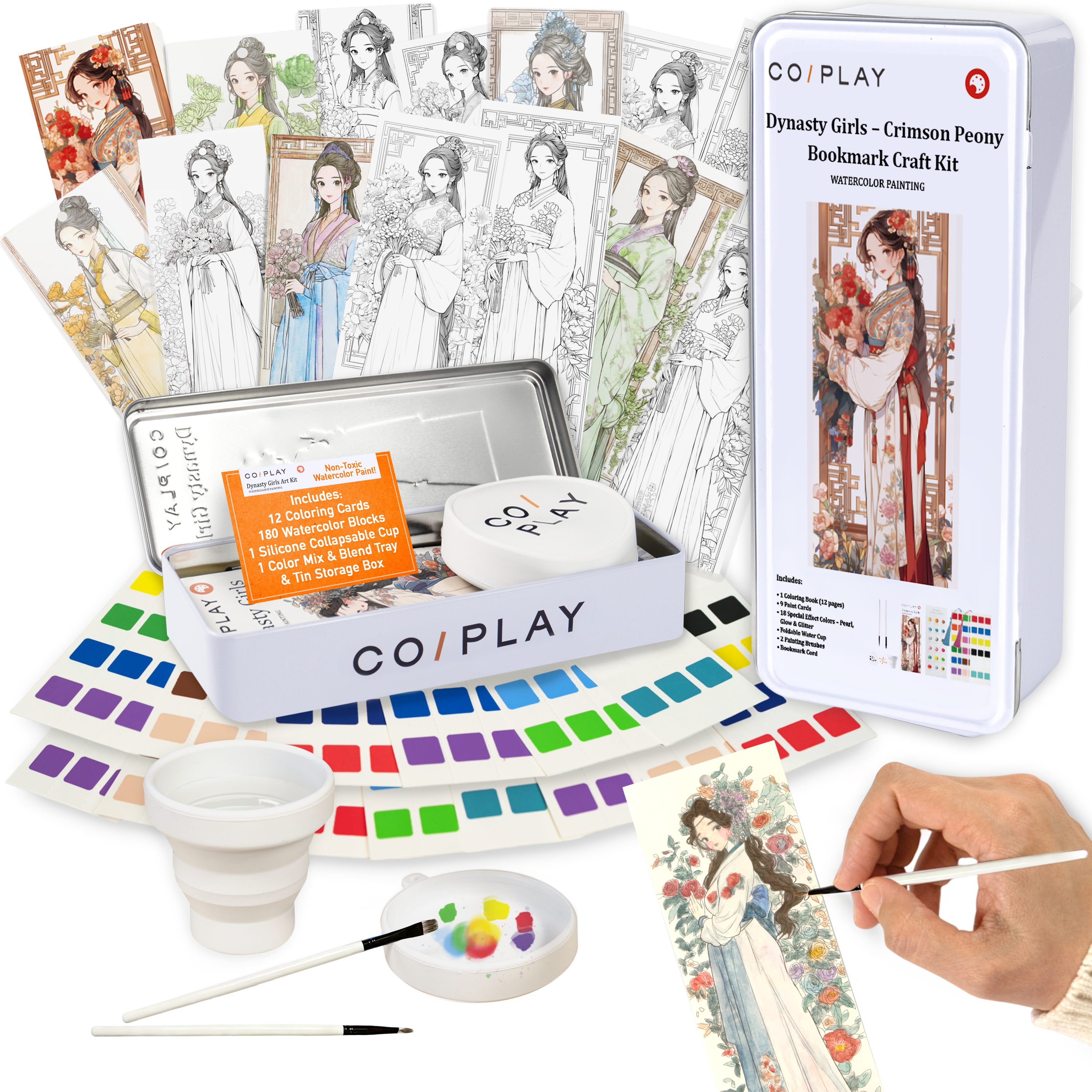 Dynasty Girls — Crimson Peony Bookmark Craft Kit - COI0011 product image