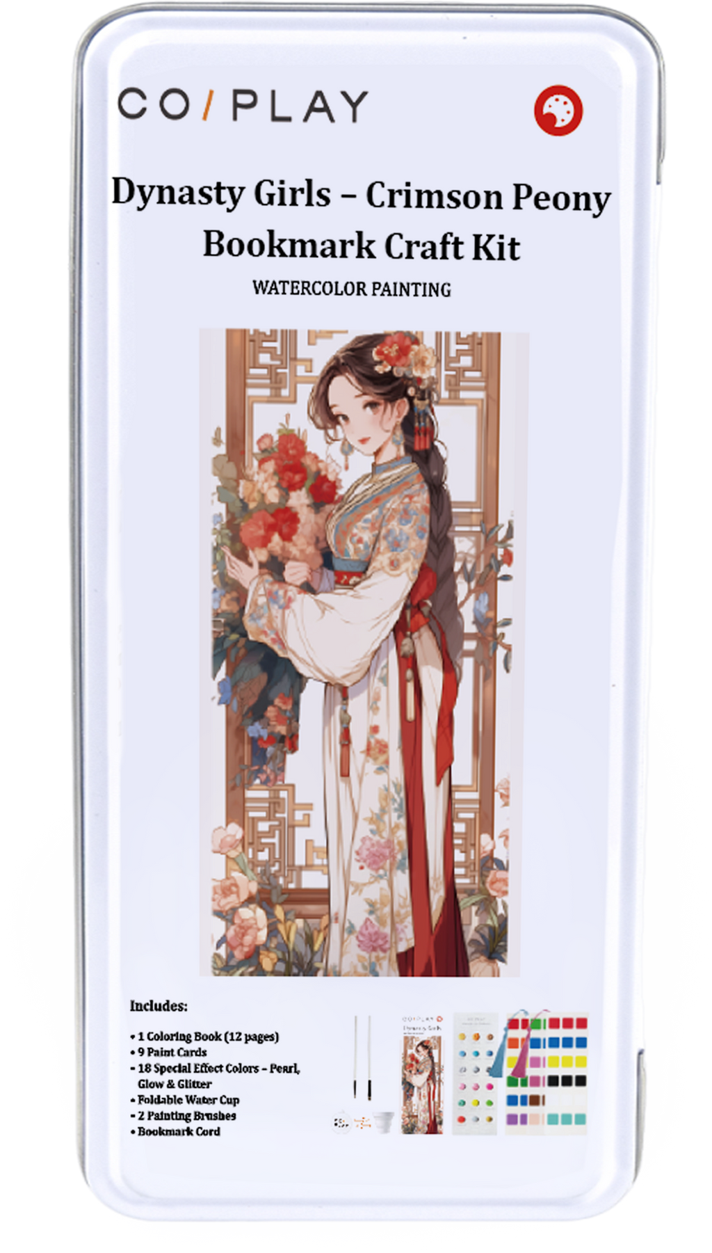 Dynasty Girls — Crimson Peony Bookmark Craft Kit - COI0011 additional product image 2