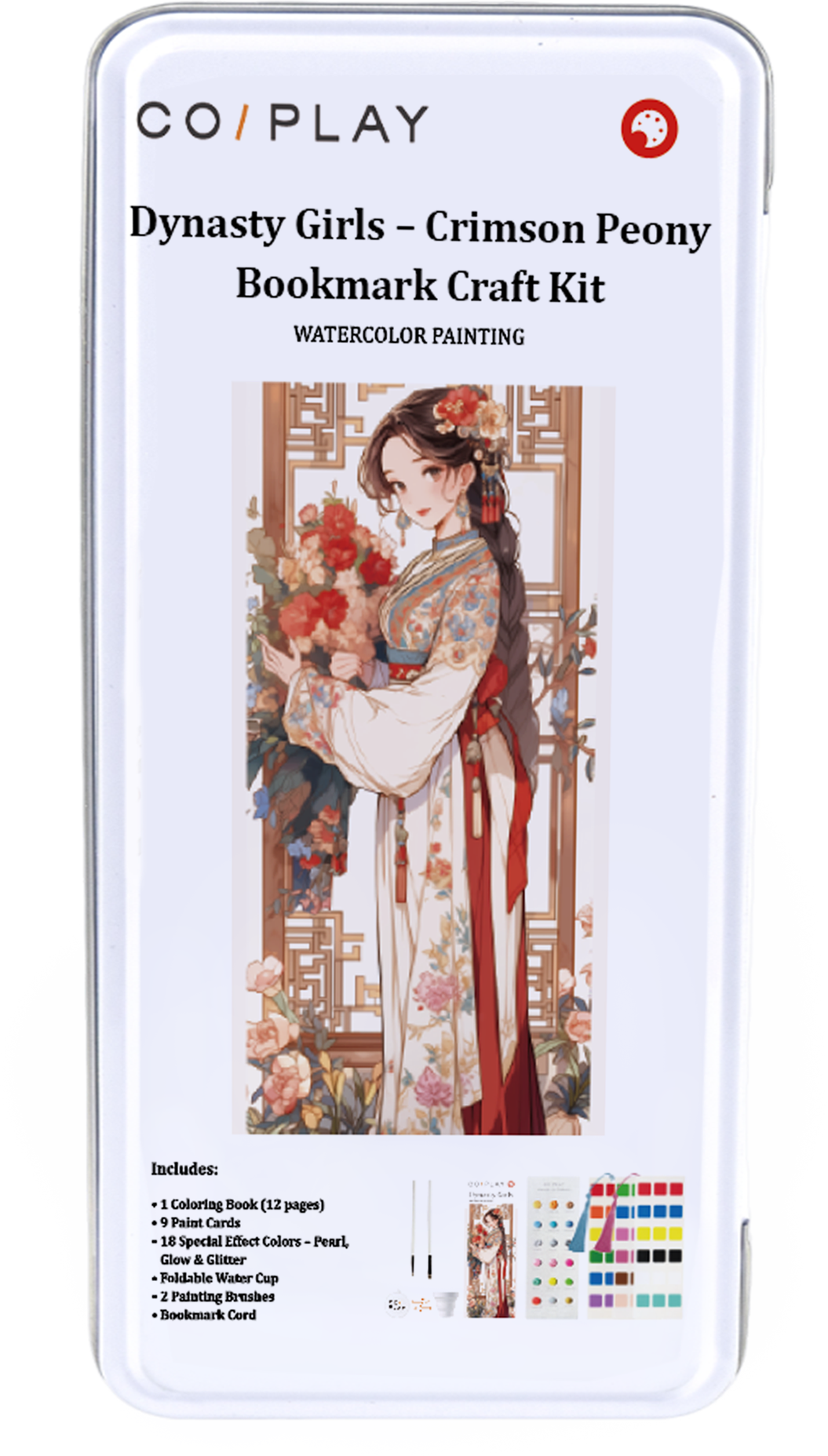 Dynasty Girls — Crimson Peony Bookmark Craft Kit - COI0011 additional product image 2