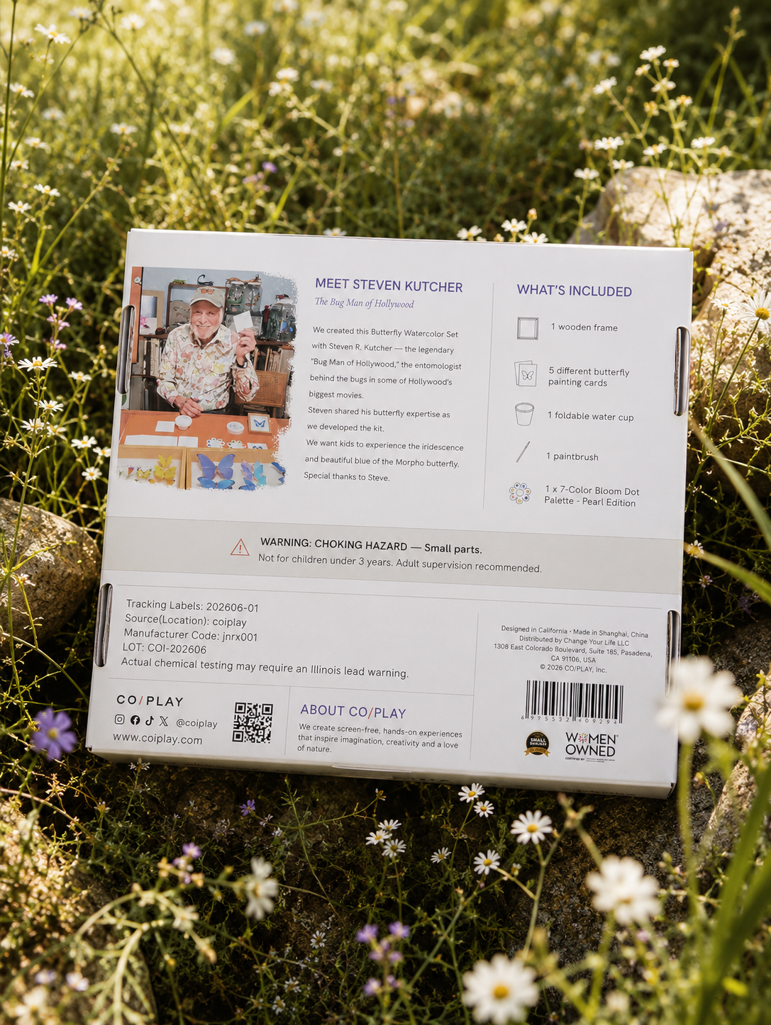 COI Play Frame & Create Butterfly Watercolor Set packaging back