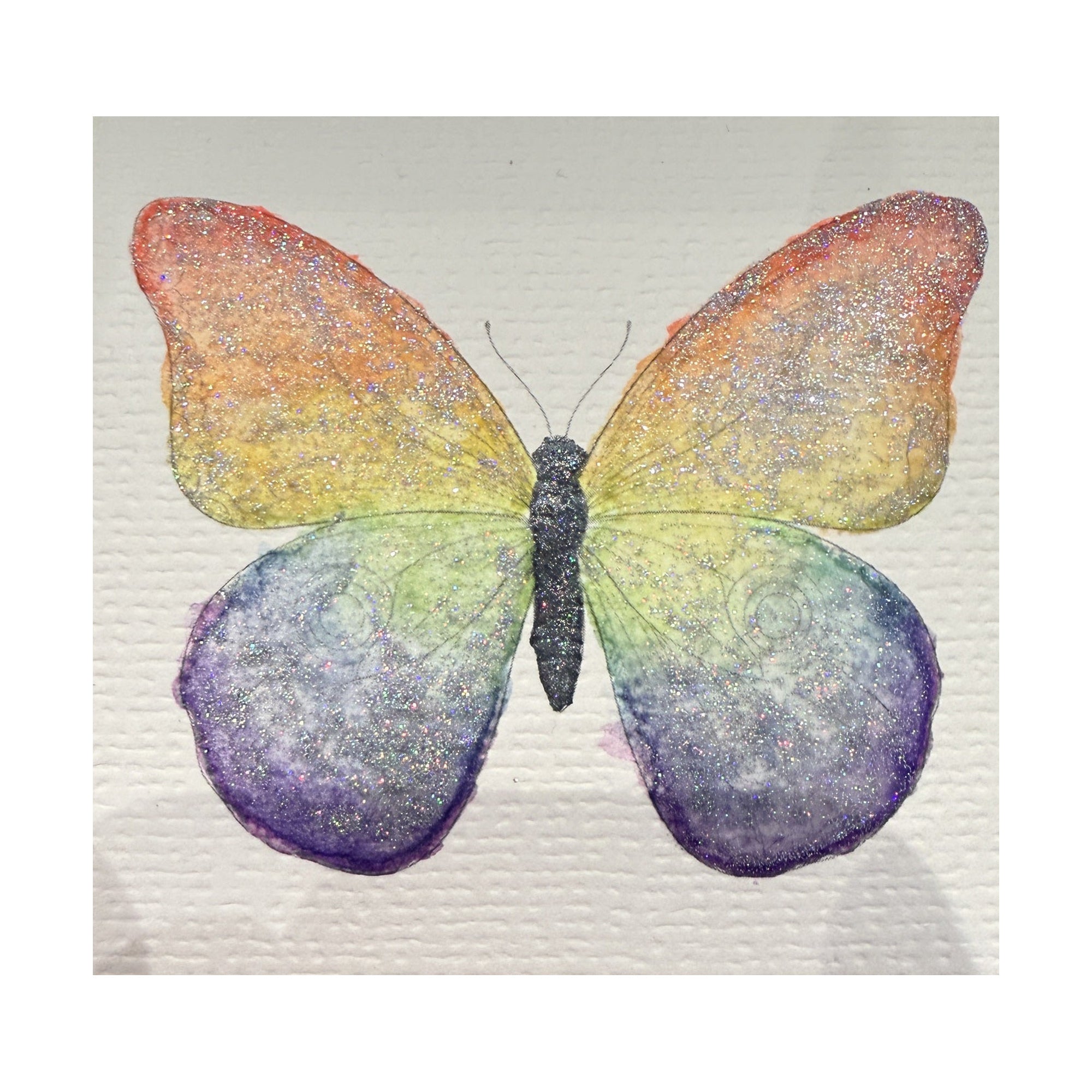 COI Play Frame & Create Butterfly finished watercolor art on white background