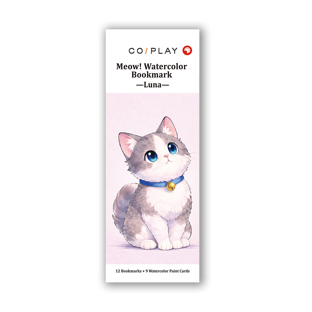 Meow! Watercolor Bookmark Coloring Book - Luna - COI0032 product image