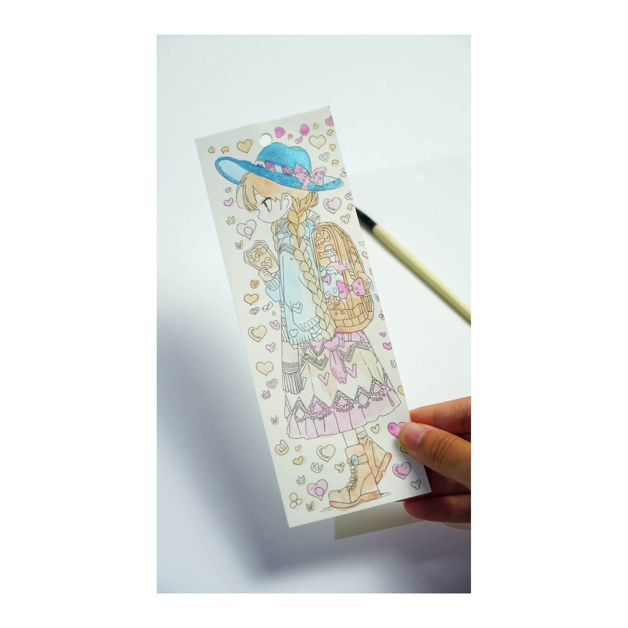 COI0037 Ethnic Eden watercolor bookmark finished colored bookmark