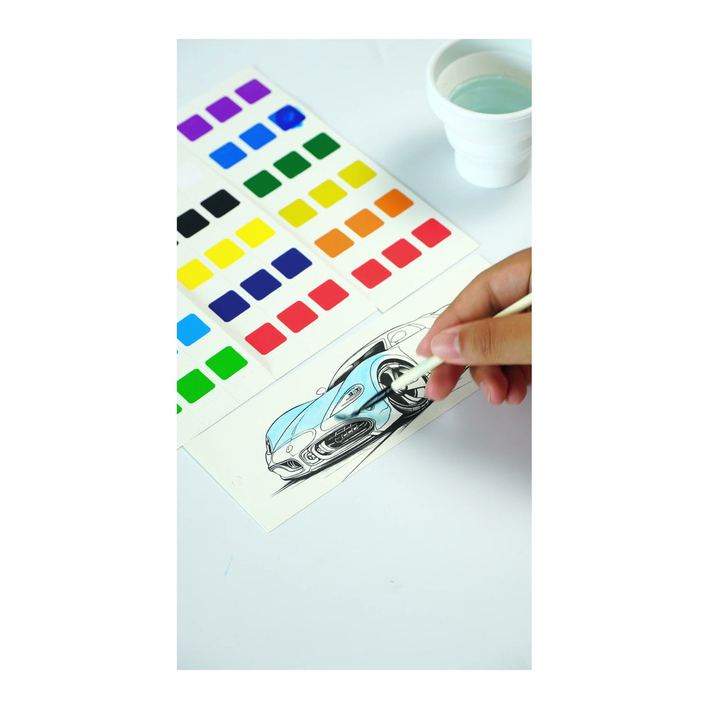 COI0040 Sedan Fantasy watercolor bookmark painting start with watercolor bookmark