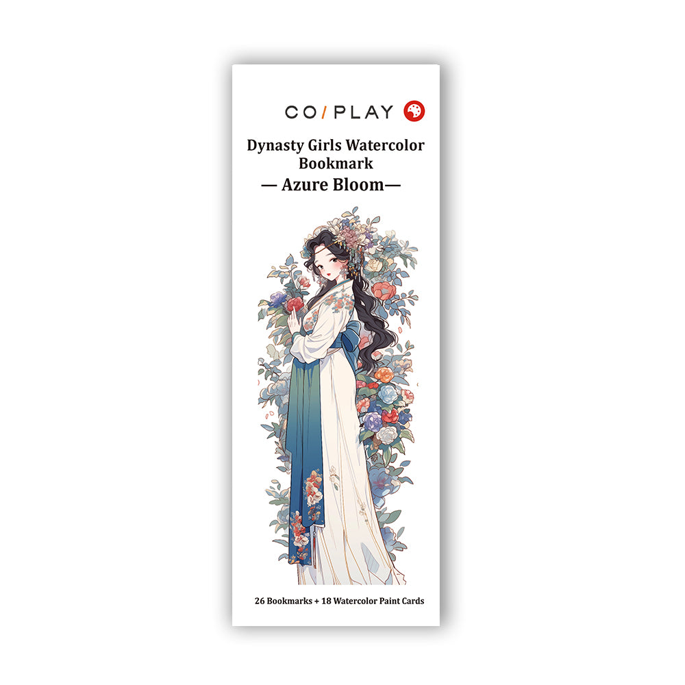 Dynasty Girls — Azure Bloom Watercolor Bookmark Coloring Book - COI0042 product image