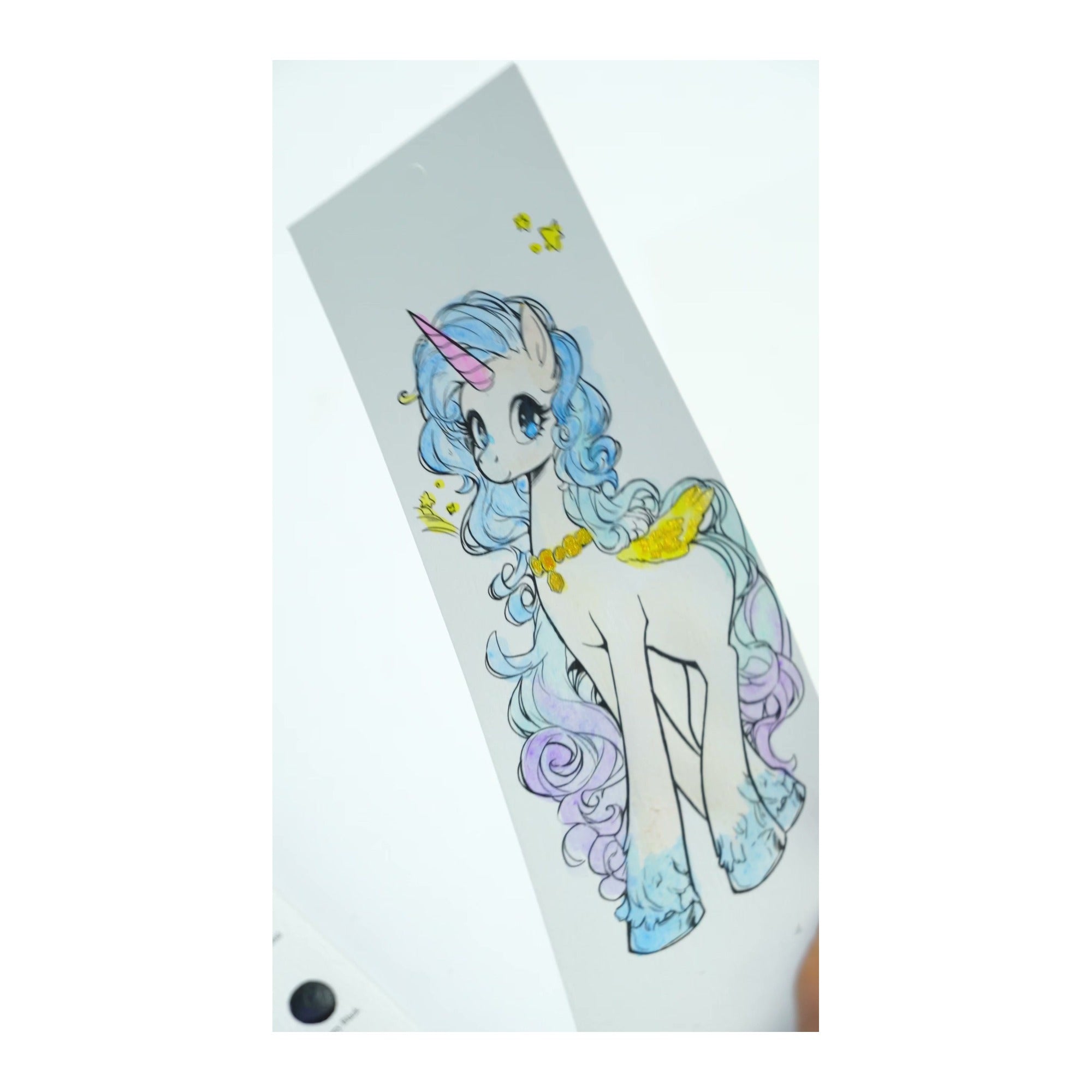 COI0043 Eloria Bloom watercolor bookmark finished colored bookmark
