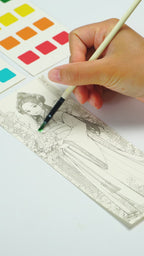 COI Play Dynasty Girls Crimson Peony Watercolor Bookmark Coloring Book video